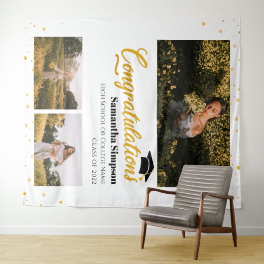 Tenture Diplômé 3 Photos Collage Remise des diplômes 2025 (En situation (horizontale))