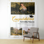 Tenture Diplômé 3 Photos Collage Remise des diplômes 2025 (En situation)