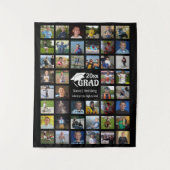 Tenture Diplômé 44 Collage de photos Nom École Noir (Devant)