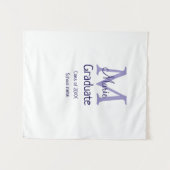Tenture Diplômé ajouter nom monogramme violet simple minim (Devant (Horizontal))