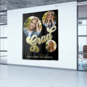 Tenture Diplômé Black and Gold Photo Party