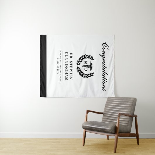 Tenture Diplômé de faculté de médecine moderne MD (En situation (horizontale))