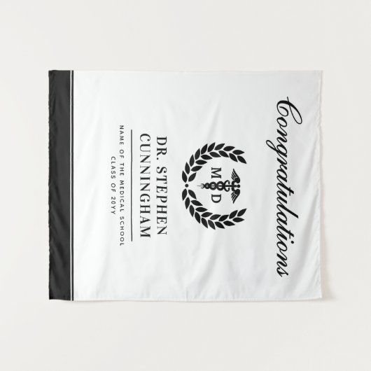 Tenture Diplômé de faculté de médecine moderne MD (Devant (Horizontal))