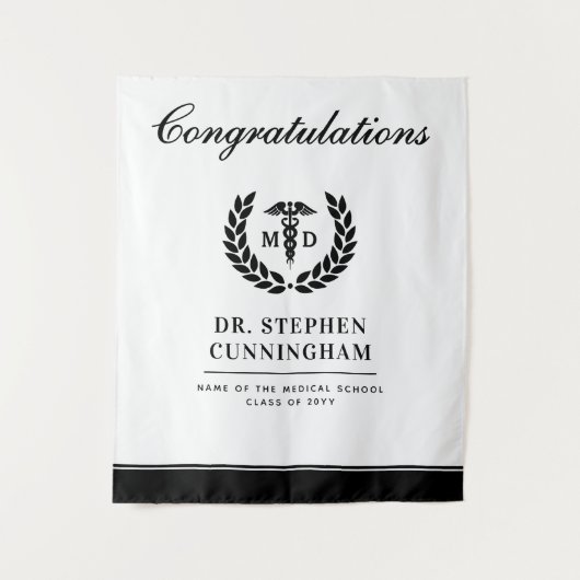 Tenture Diplômé de faculté de médecine moderne MD (Devant)