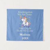 Tenture Diplôme de Maternelle Unicorne de Première Année (Devant (Horizontal))