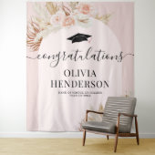 Tenture Diplôme d'Herbe des Pampas Roses (En situation)