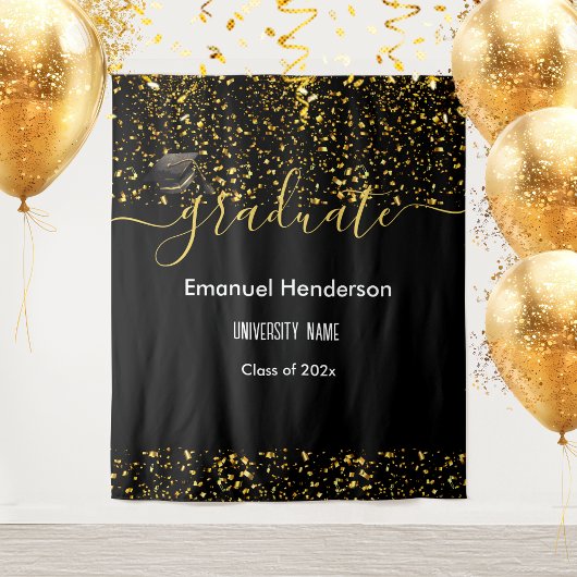 Tenture Diplômé d'or Fête de remise des diplômes de la pro