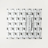 Tenture Diplômé Moderne PROMOTION DE Modèle Noir et Blanc (Devant (Horizontal))