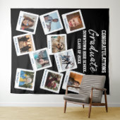 Tenture Diplômé Noir et Blanc Photo Insta Surnoms École (En situation (horizontale))