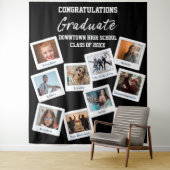 Tenture Diplômé Noir et Blanc Photo Insta Surnoms École (En situation)