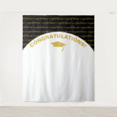 Tenture Diplômé Or Noir Élégant (Devant)