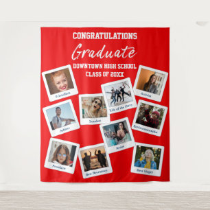 Tenture Diplômé Rouge Blanc Photo Insta École Surnoms