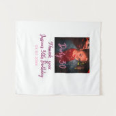 Tenture Dirty 30 Anniversaire ajouter nom rose ajouter pho (Devant (Horizontal))