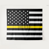 Tenture Dispatcher Thin Yellow Line Drapeau Américain Mono (Devant (Horizontal))