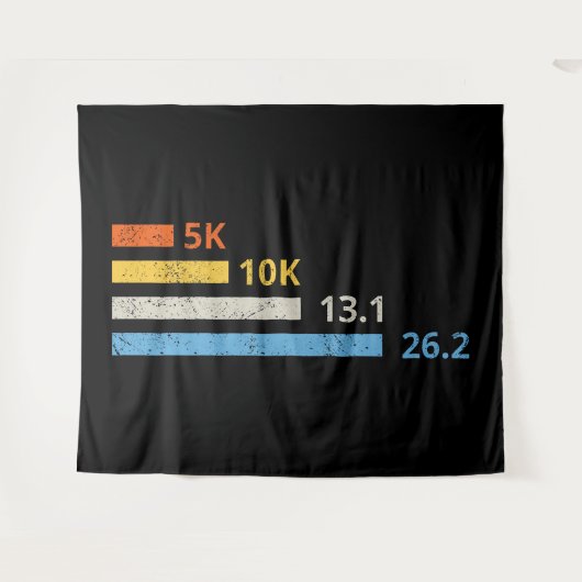 Tenture Distances de course I - 5K 10K 13,1 26,2 Marathoni (Devant (Horizontal))