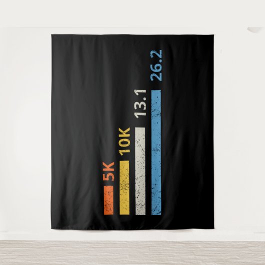 Tenture Distances de course I - 5K 10K 13,1 26,2 Marathoni (Devant)