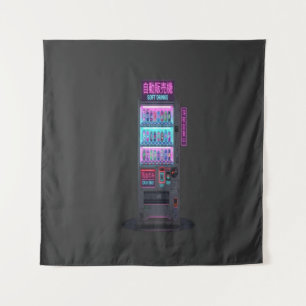Tenture Distributeur Automatique Japonais Cyberpunk Pixel 