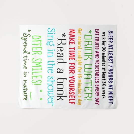 Tenture Dix commandements des citations de positif (Devant (Horizontal))