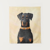 Tenture Doberman Pinscher Peinture non découpée Art origin (Devant)