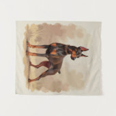 Tenture Dobermann Pinscher Chien Marron Rouille Rouge (Devant (Horizontal))