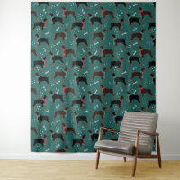 Dobermans rouges et noirs dans Scarves Motif d'hiv