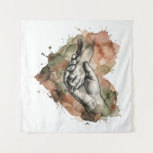 Tenture Dog Lover Human Animal Bond Watercolor Heart (Devant (Horizontal))