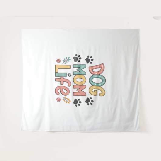 Tenture Dog Mom Sunflower Dog Lover (Devant (Horizontal))