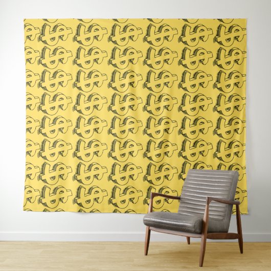 Tenture dollar or (En situation (horizontale))