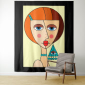 Tenture Dollup Redhead Femmes Beau Cubisme (En situation)