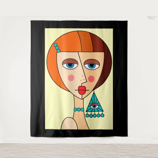 Tenture Dollup Redhead Femmes Beau Cubisme (Devant)
