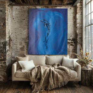 Tenture Dolphine bleue