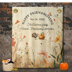 Tenture Donner Merci Friendsgiving Party Picture Backdrop