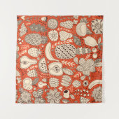 Tenture Doodle de fruits d'été Vintage (Devant (Horizontal))