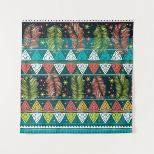 Tenture Doodle ethnique floral : Vintage doux.