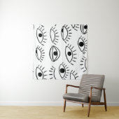 Tenture Doodle eye, motif créatif sans couture. (En situation (horizontale))