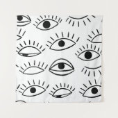 Tenture Doodle eye, motif créatif sans couture. (Devant)