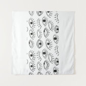 Tenture Doodle eye, motif sans soudure. (Devant (Horizontal))