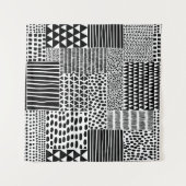 Tenture Doodle noir blanc : Ethnic Seamless (Devant (Horizontal))