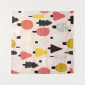 Tenture Doodle Trees : Nature Vintage, Abstraite. (Devant (Horizontal))