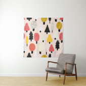 Tenture Doodle Trees : Nature Vintage, Abstraite. (En situation)