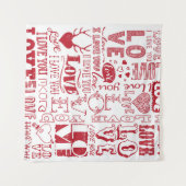 Tenture Doodles d'amour dessinés à la main  (Devant (Horizontal))