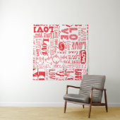 Tenture Doodles d'amour dessinés à la main Arrière - plan  (En situation (horizontale))