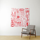 Tenture Doodles d'amour dessinés à la main Arrière - plan  (En situation)