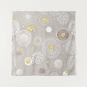 Tenture Doodles de Noël : arrière - plan de feuille d'or. (Devant (Horizontal))