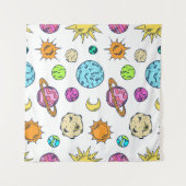 Tenture Doodles spatiaux Arrière - plan cosmique (Devant (Horizontal))