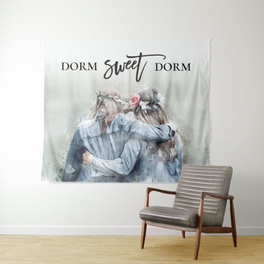 Tenture Dorm Sweet Dorm College Chambre Mates Mur pendage (En situation (horizontale))