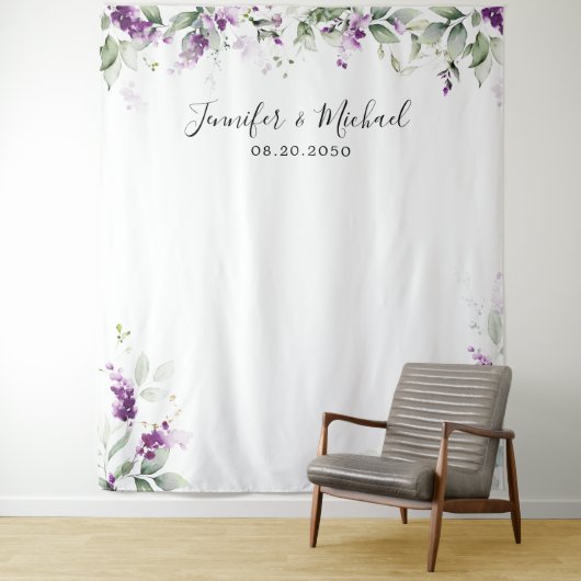 Tenture Dorsures Mariage de lavande de verdure pourpre (En situation)