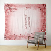 Tenture Dossier de vacances rose rouge (En situation (horizontale))