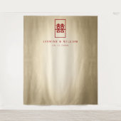 Tenture Double Bonheur Mariage chinois arrière-plan photo (Devant)