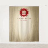 Tenture Double Bonheur Mariage chinois arrière-plan photo (Devant)